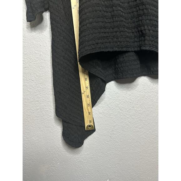 Dress To Kill Women’s One Size Black Tunic Top 3/4 Sleeve 100% Cotton Textured - Picture 4 of 9